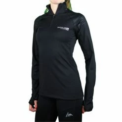 IMPULSE OUTDOOR LADIES FLEECE 1/2 ZIP TOP TRAIL+ BLACK -Vélo Soldes 2023 2461464d6a4c019579c15168d976