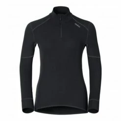 Odlo TEE SHIRT MANCHES LONGUES 1/2 ZIP X-WARM LADY BLACK