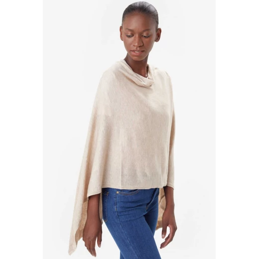 LOLE PONCHO TRAVEL WRAP OATMEAL 4 LOLE PONCHO TRAVEL WRAP OATMEAL – Image 2