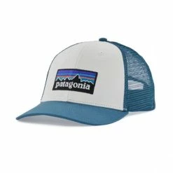 Patagonia CASQUETTE P-6 LOGO LOPRO TRUCKER HAT WHITE WAVY BLUE