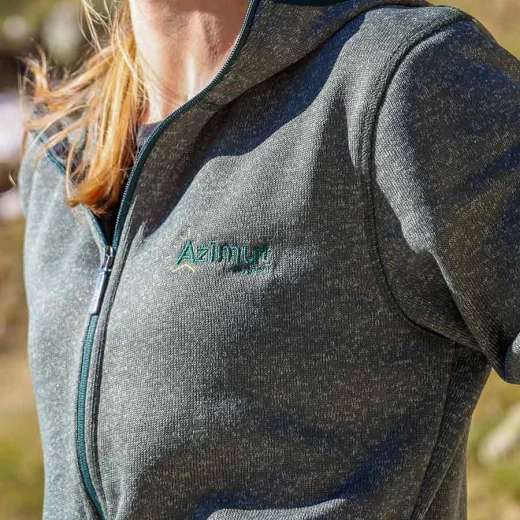 AZIMUT OUTDOOR LADIES HOODIE FLEECE JACKET EXPLORE GREEN 8 AZIMUT OUTDOOR LADIES HOODIE FLEECE JACKET EXPLORE GREEN – Image 6