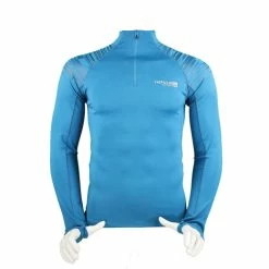 IMPULSE OUTDOOR MEN FLEECE 1/2 ZIP TOP TRAIL+ AQUA MARINE
