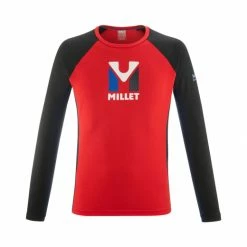 Millet T-SHIRT TRILOGY LOGO WOOL ROUGE/NOIR