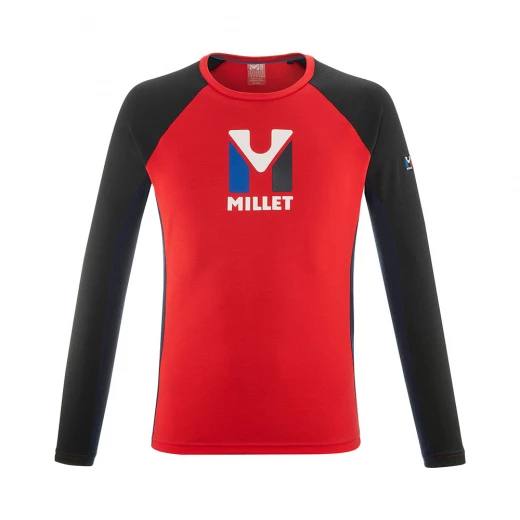 Millet T-SHIRT TRILOGY LOGO WOOL ROUGE/NOIR 3 Millet T-SHIRT TRILOGY LOGO WOOL ROUGE/NOIR