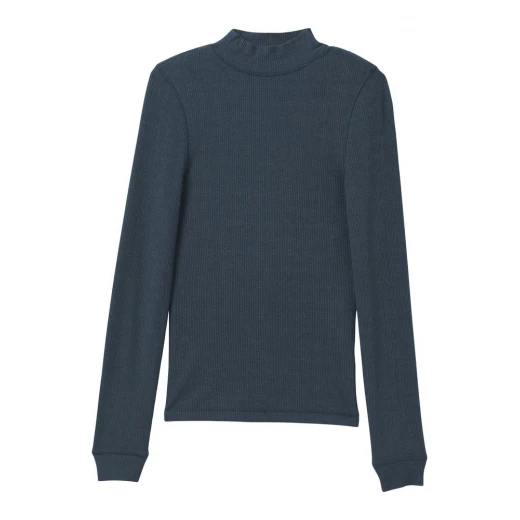 Prana FOUNDATION RIB MOCK NECK GREY BLUE 3 Prana FOUNDATION RIB MOCK NECK GREY BLUE