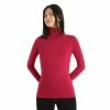 Icebreaker T-SHIRT ML FEMME 260 TECH 1/2 ZIP CHERRY