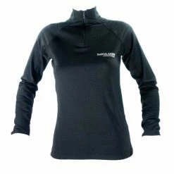 IMPULSE OUTDOOR LADIES FLEECE 1/2 ZIP TOP TRAIL+ BLACK