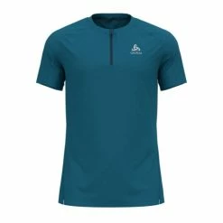 ODLO FRANCE SAS T-SHIRT 1/2 ZIP AXALP TRAIL SAXONY BLUE