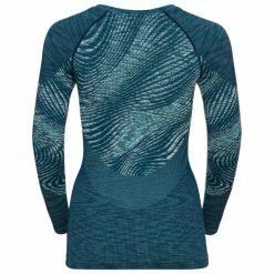 Odlo T-SHIRT FEMME ML BLACKCOMB ECO BLUE WING TEAL -Vélo Soldes 2023 e023dbca495fbd4409d624c0b341