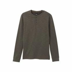 Prana T-SHIRT ML RONNIE HENLEY II OAK BARREL