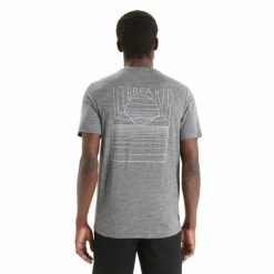 Icebreaker T-SHIRT TECH LITE II MOUNTAIN SUNSET GRITSTONE HEATHER -Vélo Soldes 2023 f9312184584e450ae9759d476234