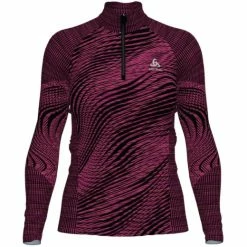 Odlo T-SHIRT ML FEMME BLACKCOMB ECO HALF ZIP FUSHIA